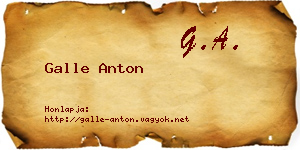 Galle Anton névjegykártya